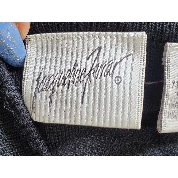 Jacqueline Ferrar Women's Black Acrylic Front Zip Sleeveless Sweater Size Medium - Picture 7 of 10